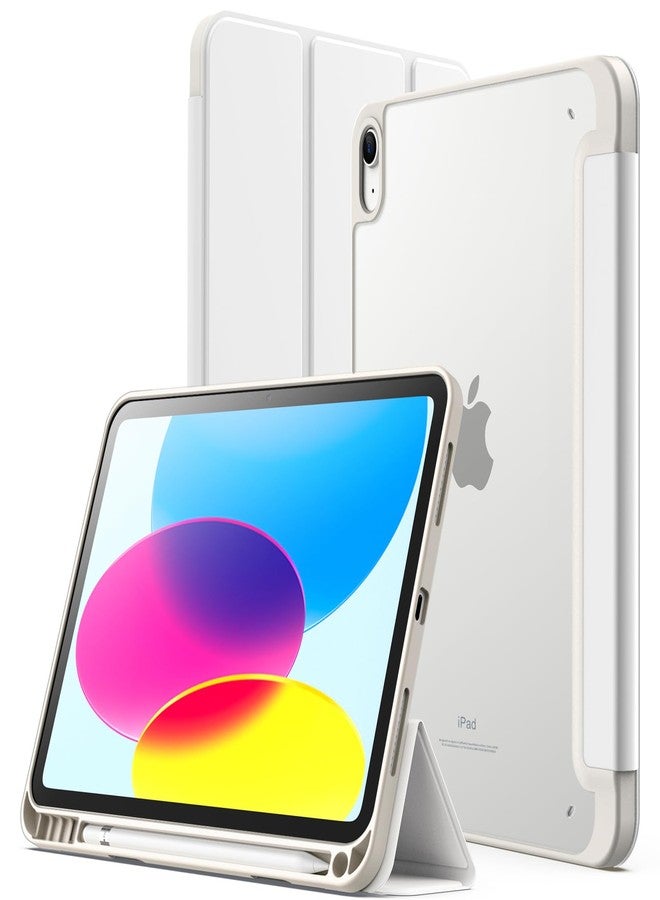 جي تيك جراب JETech غير اللامع لجهاز iPad (A16) الجيل الحادي عشر/العاشر (2025/2022) مع حامل قلم، غطاء خلفي شفاف غير لامع رفيع لحماية الجهاز اللوحي (أبيض) - Image 1